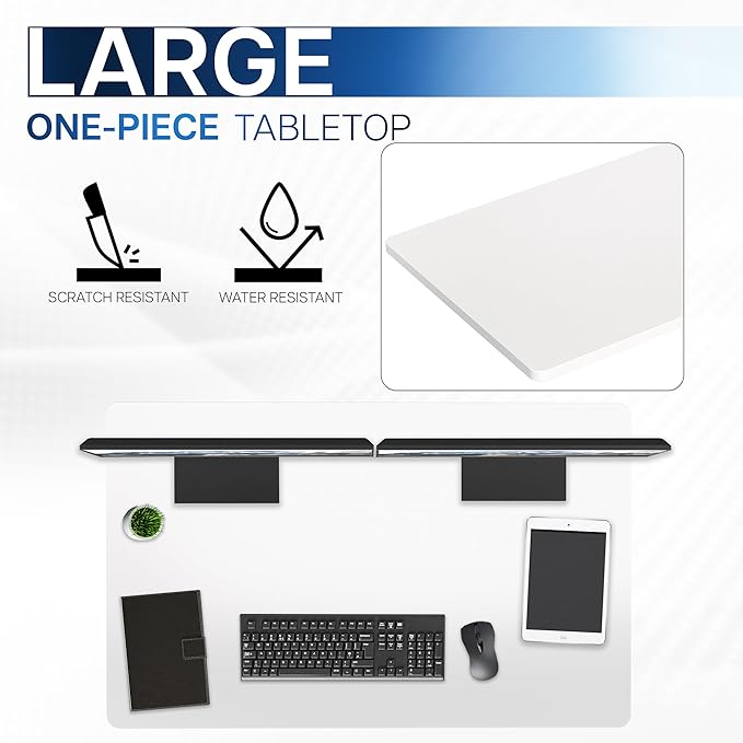 VIVO Universal 48 x 30 inch Solid One-Piece Table Top for Standard and Sit to Stand Height Adjustable Home and Office Desk Frames, White, DESK-TOP48-30W