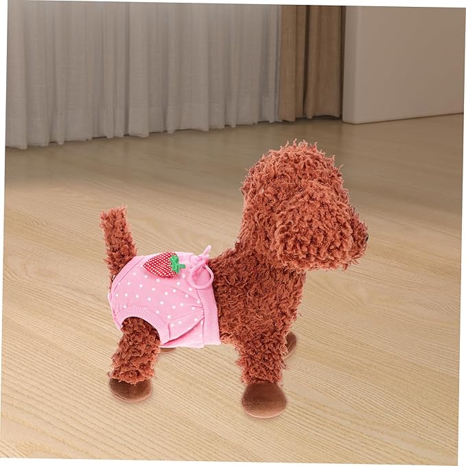 SUPVOX Pet Physiological Pants for Male Dogs Washable Strawberry Dot Comfortable Dog Diapers for and Heat for Home Use and Potty Training