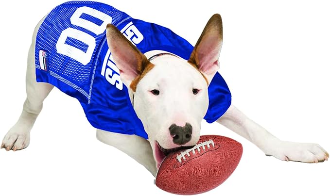 NFL New York Giants Dog Jersey, Size: Small. Best Football Jersey Costume for Dogs & Cats. Licensed Jersey Shirt