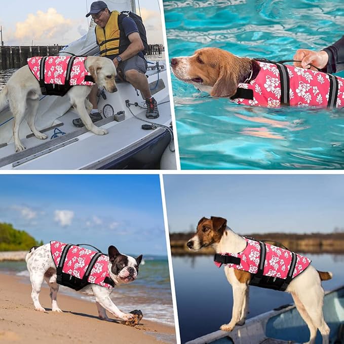 Doglay Dog Life Jacket, Dog Life Vest for Swimming Boating, Adjustable Puppy Life Jacket with Reflective Stripes, Superior Buoyancy Dog Swimming Vest for Small Medium and Large Dogs