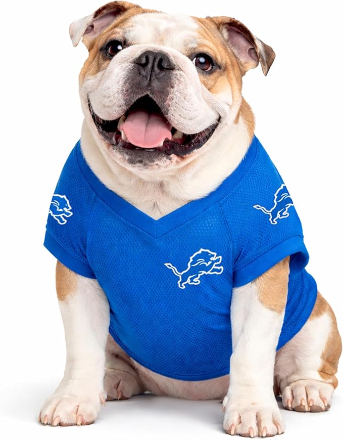 Pets First NFL Detroit Lions Raglan Jersey One Pride - Size Large. Cutest Football Jersey for Dogs & Cats