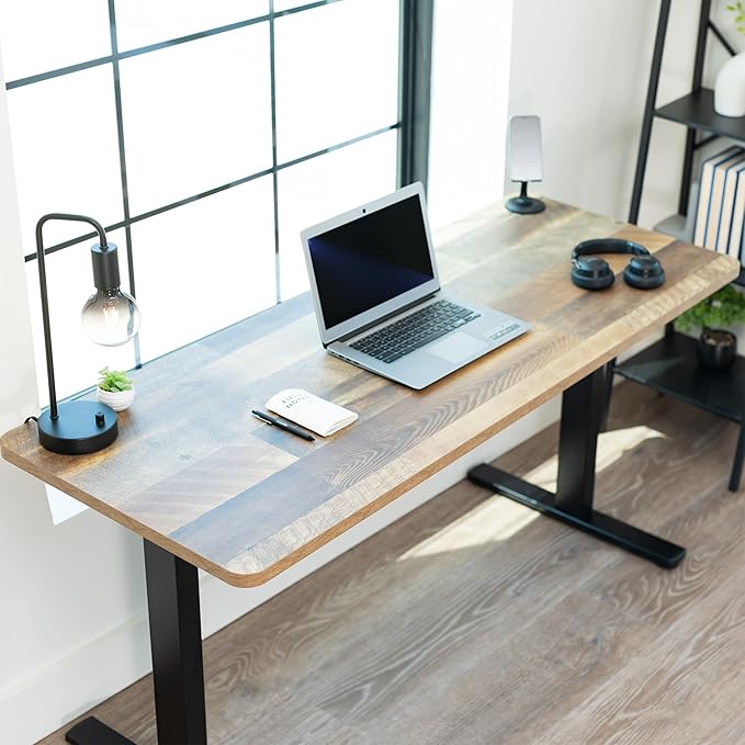 VIVO Reclaimed Wood 60 x 24 inch Universal Solid One-Piece Table Top for Standard and Sit to Stand Height Adjustable Home and Office Desk Frames, DESK-TOP60P