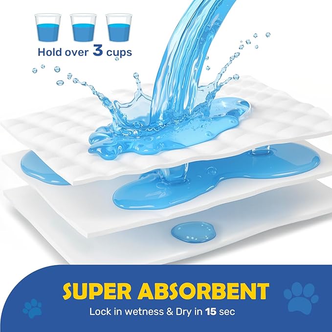 FluffyDream Super Absorbent Waterproof Dog and Puppy Pet Training Pad, Housebreaking Pet Pad,Blue (13"x17.7"(100PCS))