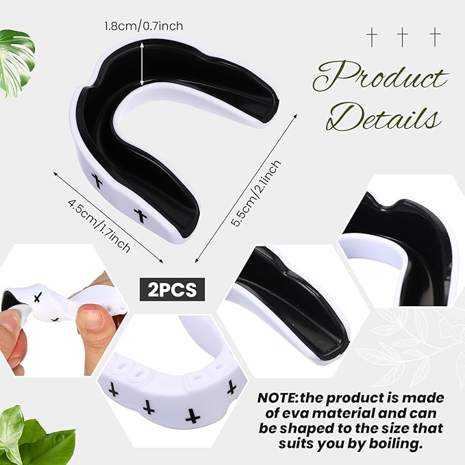 Yaomiao 2 Pcs Cross Mouth Guards Christian Teeth Armor Sport Game Guard & Case Religious Mouth Guard Football Basketball Baseball Wrestling Lacrosse Rugby Boxing Taekwondo