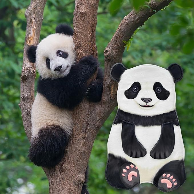 Panda Funny Hand Towels for Bathroom Kitchen Decor Animal Towel Decorative Hanging Washcloths Face Towels Super Absorbent Soft Housewarming Funny Gifts Dog Lovers for Women (Panda)