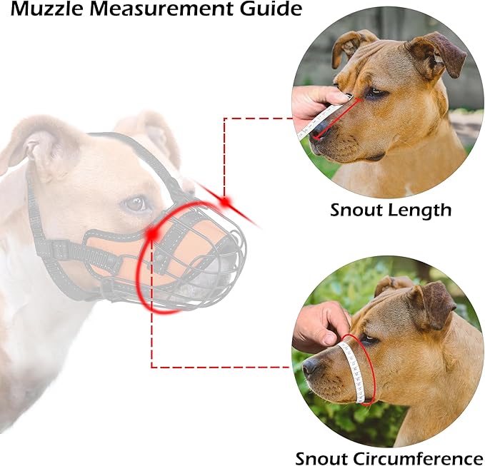 OOPSDOGGY Pitbull Dog Muzzle Reflective Metal Mask Secure Wire Basket Muzzles for Large Sized Dogs Amstaff Soft Cage to Prevent Biting Chewing with Adjustable Nylon Straps (Blue, Pitbull)