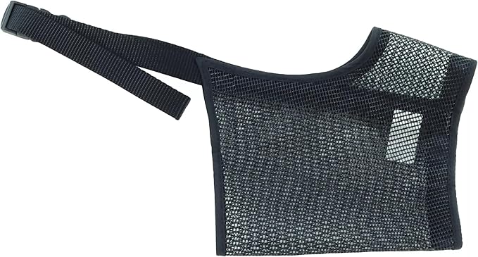 Coastal Pet Best Fit Adjustable Mesh Dog Muzzle - Soft Muzzle for Grooming Dogs with Open Front Design - Gentle, Durable Mesh for Temporary Muzzling - Black, 7"