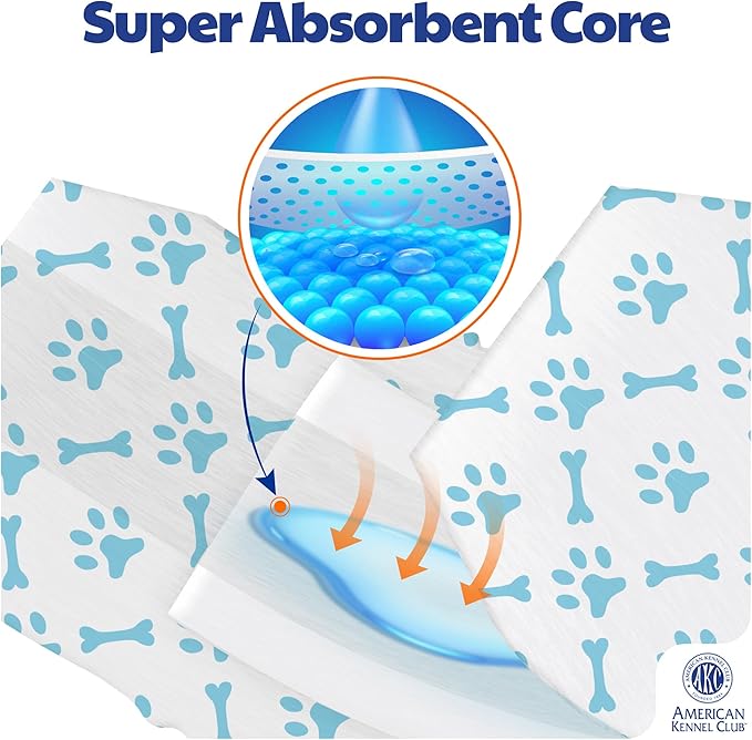 American Kennel Club Male Dog Wrap, Disposable Diapers with Wetness Indicator, Large, 50 Count (Pack of 6)
