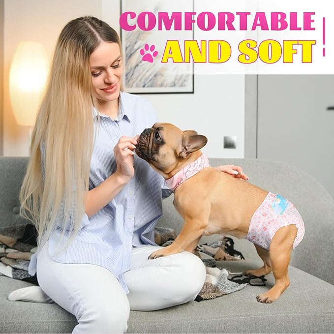 XPCARE 40 Count Disposable Female Dog Diapers, Super Absorbent, Leak Proof, Dog Diapers,Dog Period Diaper Female, for Incontinence, Estrus Female Dogs (Small)