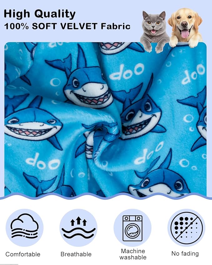 CuteBone Shark Costume Dog Pajamas, Stretchy Spandex Crystal Velvet Sleepwear Coat for Small Dogs, Soft & Warm Pet Outfit Clothes for Cold Weather, Cozy Pullover Design COSP07M