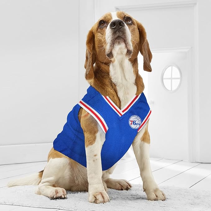 Pets First NBA PHILADELPHIA 76ERS DOG Jersey, X-Large - Tank Top Basketball Pet Jersey