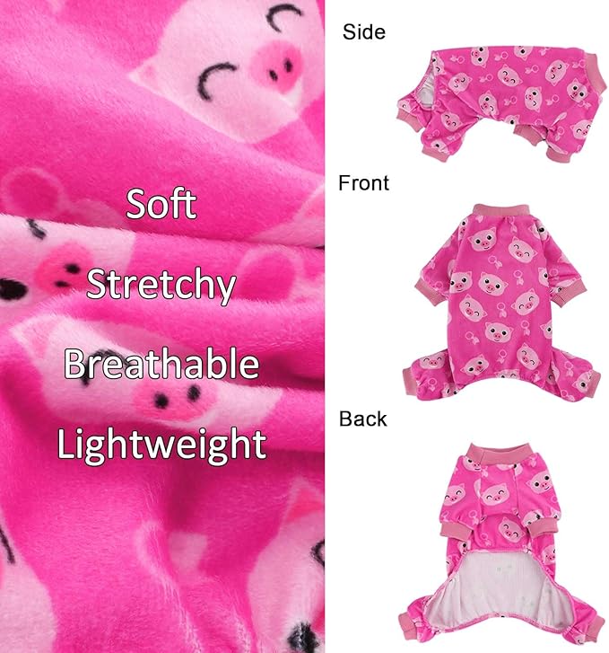 Kosiyi Dog Clothes for Small Dogs Girl Boy Puppy Pajamas, Stretch Fleece Winter Spring Doggie Outfit, Lightweight Velvet Pet Jumpsuit, Pjs, Onesies Dog Apparel