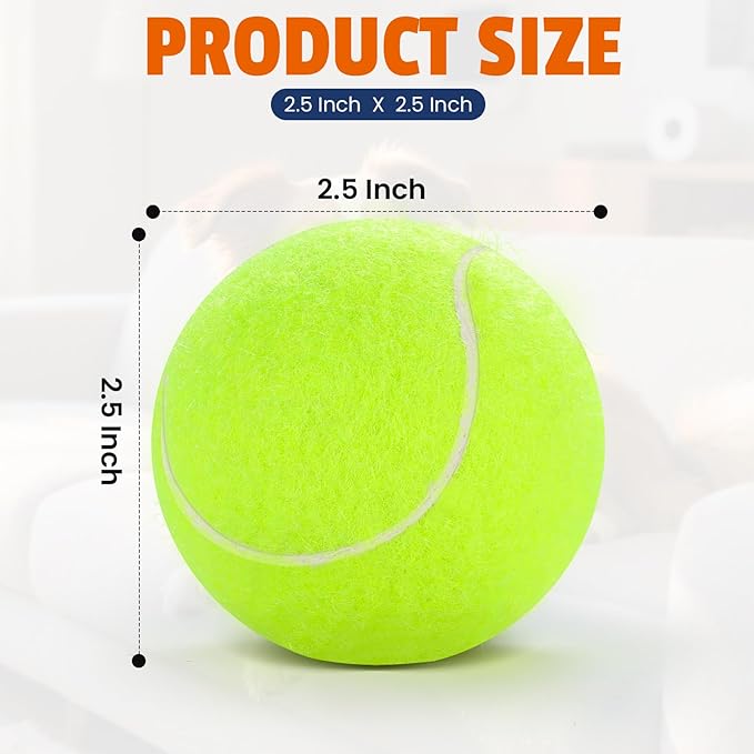 Tennis Balls for Dogs 16 Pack,2.5 inches,Durable and Non-Toxic Dog Toys Balls with Mesh Bag,Yellow Fetch Toys Balls for pet Dog (Non Squeaky)