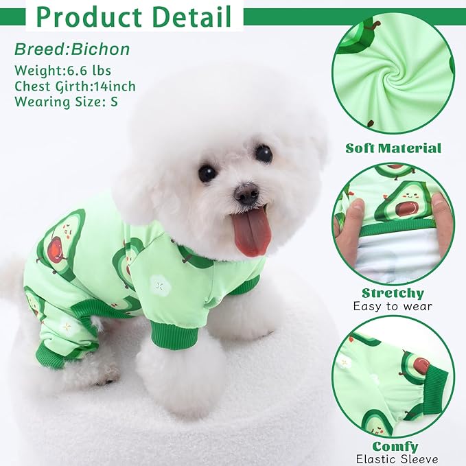 XPUDAC Matching Dog and Owner Clothes Dog Pajamas for Small Medium Dogs Stretchable Pet Onesies, Owner and Doggie Pjs are Sold Separately, M