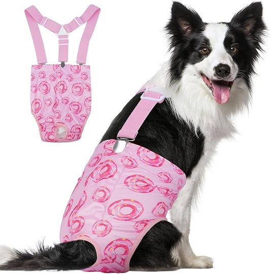 Reusable Female Dog Diapers with Suspender, Washable Dog Period Panties, Highly Absorbent Female Dogs Diapers for Heat Incontinence, 2X-Large