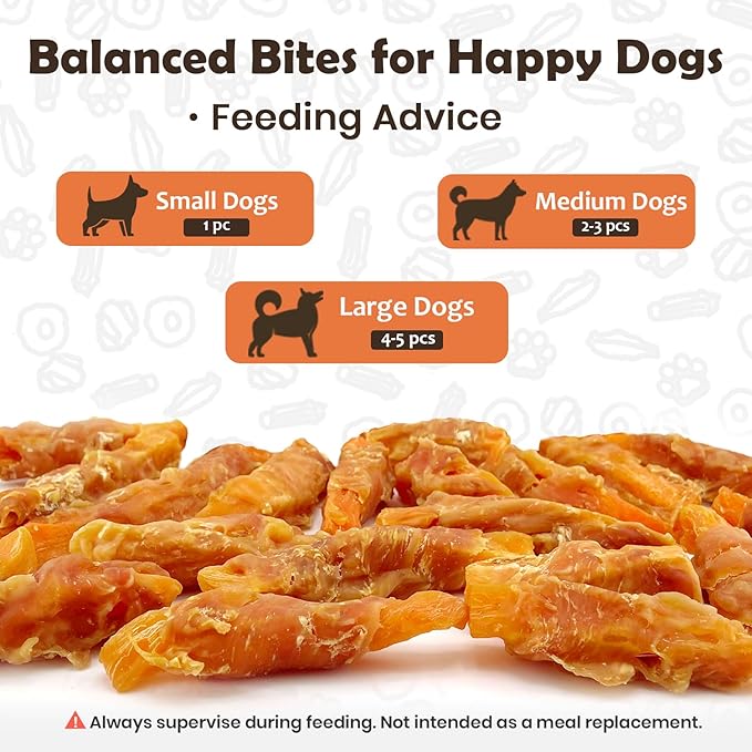 Chicken Wrapped Sweet Potato Dog Treats, Gluten & Grain Free Dog Chews for Puppy and Small Dogs, 1.35 Pound