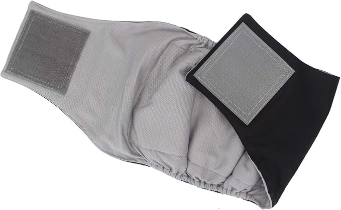 Teamoy 3 Pack Male Dog Diaper Wrap with Gray Lining, Washable Puppy Belly Bands, Super-Absorbent and Comfortable(L1,16-20" Waist)
