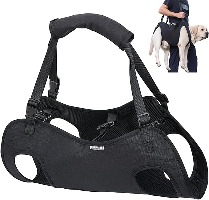Dog Lift Harness, Emergency Backpack Pet Legs Support & Rehabilitation Sling Carrier, Adjustable Lifting Straps Carrier for Senior Elderly Dogs Joint Injuries Arthritis XL