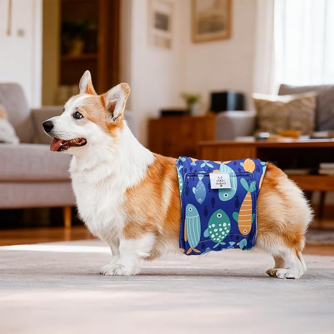 CuteBone Dog Diapers Male Belly Bands 3 Pack for Male Dogs Reusable Puppy Wraps