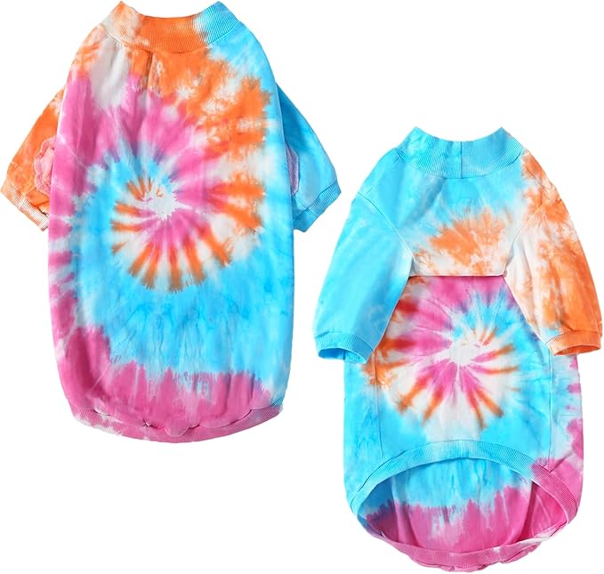Dog Cotton Colorful Pink Orange T-Shirts Soft and Stretchy Dog Shirt Pajamas Pets Clothes for Large Dogs(Large PinkOrange)