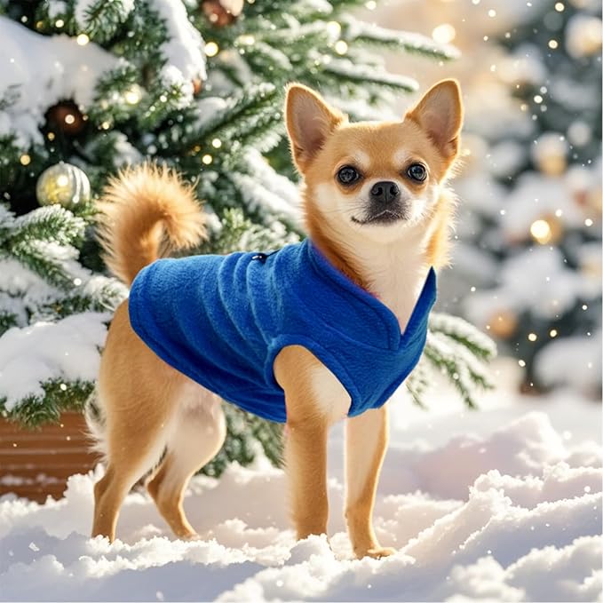 Rbenxia 4 Piece of Rose Red Dog Sweater with Leash Ring Soft Fleece Vest Dog Pullover Warm Jacket Pet Dogs Clothes Winter Dogs Outfits for Small Puppy Cat Pets (Rose Red+Orange+Blue+Purple, Medium)