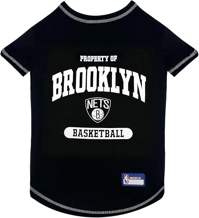 Pets First NBA Licensed Hoodies & T-shirt for Dogs & Cats, Brooklyn NETS, X-Small