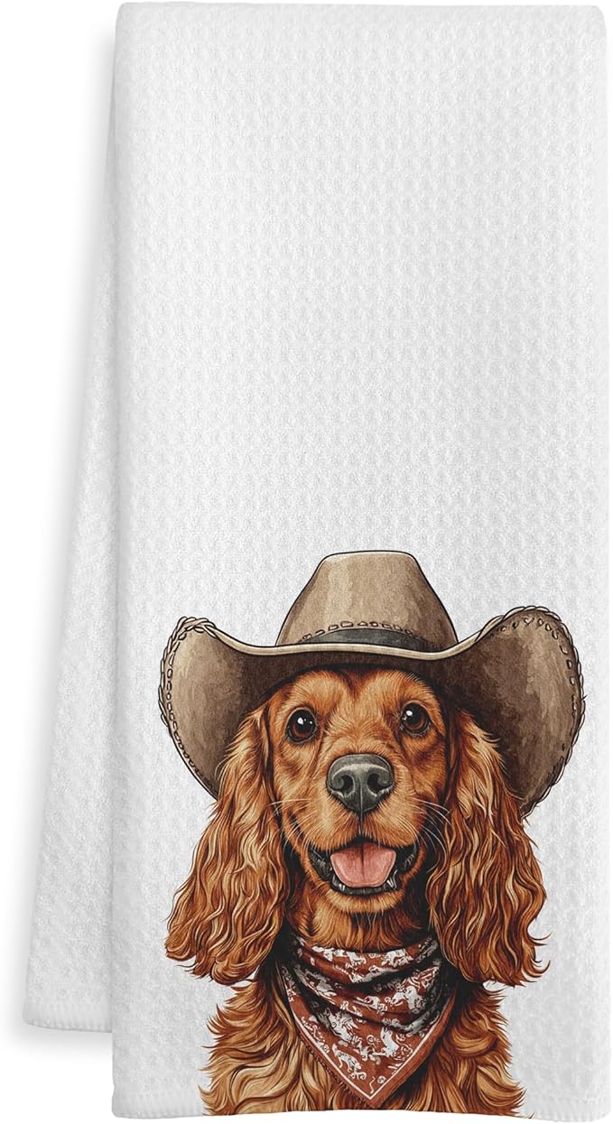 Funny Cocker Spaniel Gifts Kitchen Towels, Cocker Spaniel Gifts for Women Dish Tea Towel for Kitchen Decor, Dog Gifts Hand Towels for Bathroom Decor, 16X24 Inch