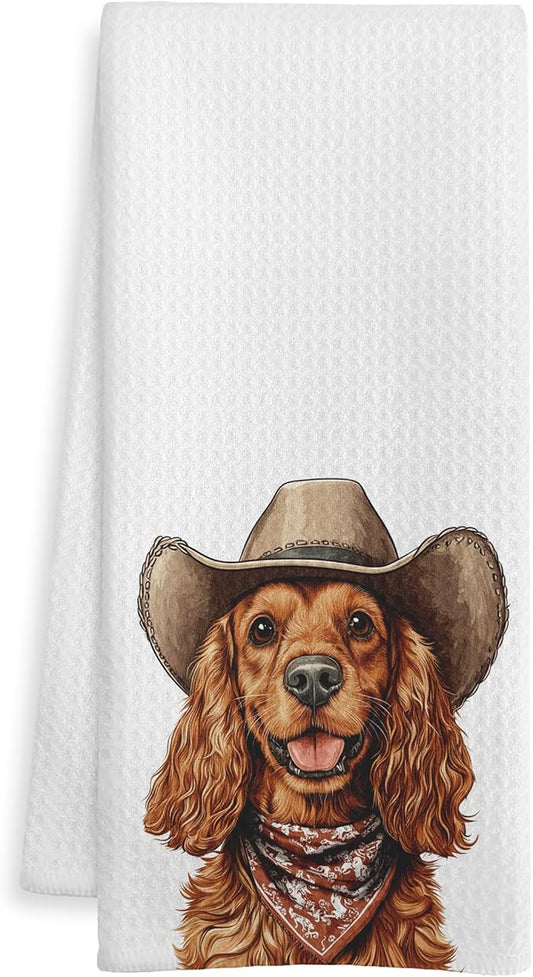 Funny Cocker Spaniel Gifts Kitchen Towels, Cocker Spaniel Gifts for Women Dish Tea Towel for Kitchen Decor, Dog Gifts Hand Towels for Bathroom Decor, 16X24 Inch
