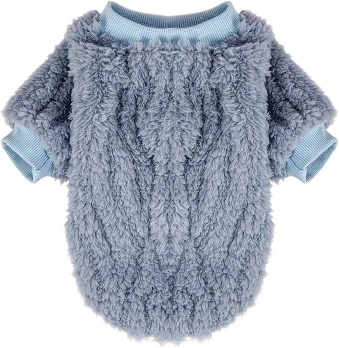 FabriCastle Small Dog Sweaters, 3-Pack Dog & Cat Clothes, Ultra Soft and Warm Pet Jackets for Small Dogs Boy & Girl, Winter Pet Apparel Costumes, Puppy Outfits (Blue,Grey,Doe, X-Large)