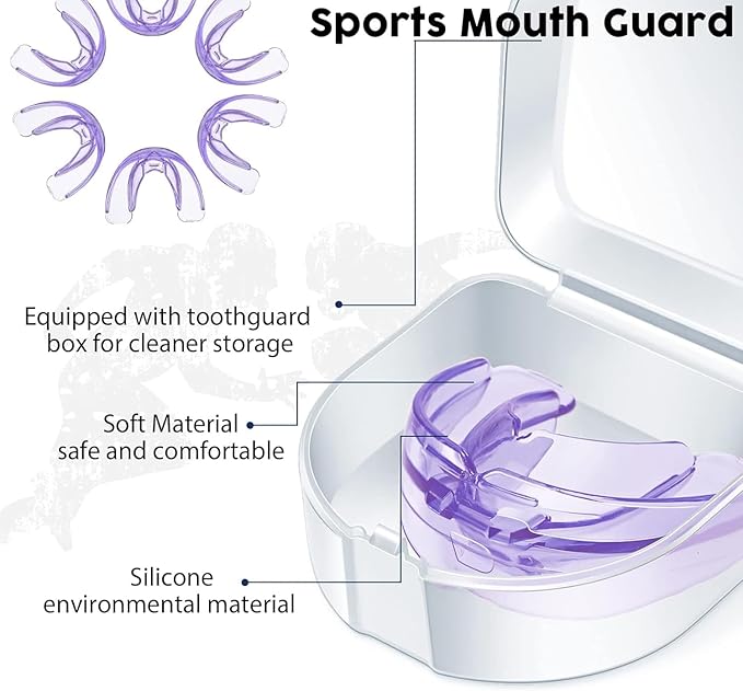 Youth Mouth Guard Football Sport Mouthguard, Premium Quality No Boiling Required，Suitable for Basketball, Wrestling, Taekwondo, Jujitsu and Karate