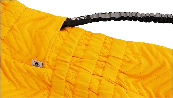 Warm Double Layers Dog Vest - 4 Legs Covered Windproof Waterproof Reflective Coat for Small Medium Large Dogs - Outdoor Skating Costume - Yellow XL