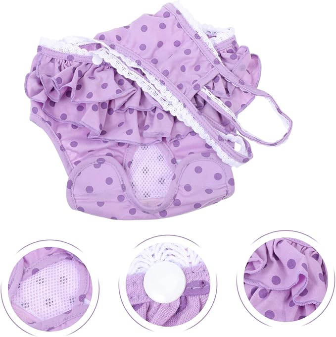 1pc Pet Diaper for Female Dogs Comfortable Underpant for Menstruation Cute Dot Skirt Carpets and Furniture from Stains for Estrus and