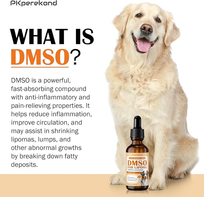 Topical DMSO for Dogs Lipoma, Guard Dog Away from Lumps and Bumps, Reduce Inflammation and Swelling, Soften Fatty Lumps & Lumps, Dog Pain Relief, Lipoma Treatment for Dogs, Help Buddy Regain Energy