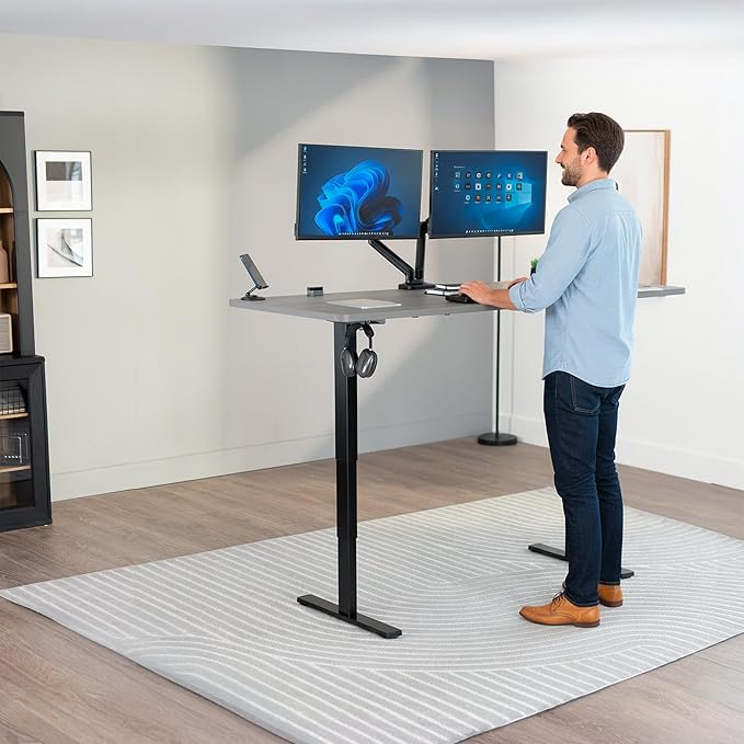 VIVO Dark Gray Universal 71 x 30 inch Solid One-Piece Table Top for Standard and Sit to Stand Height Adjustable Home and Office Desk Frames, DESK-TOP71G