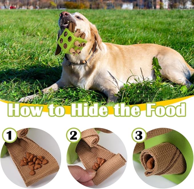 Dog Puzzles, Interactive Snuffle Toys for Dogs, Slow Eating and Keep Busy, Encourage Natural Foraging Skills, Relieve Boredom, 3 Pack Dog Chew Toys for Aggressive Chewers