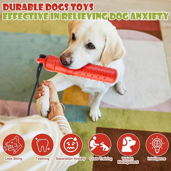 BINGPET Dog Float Bumper Toy 2 Pack,9.3 Inch Detachable Treat Dispensing Puzzle Toys,Training Dummy Retrieving Bumpers Summer Pool Toy Tug Game,Interactive Toys for Medium Large Dogs(Red & Green)