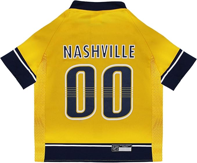 Pets First NHL Nashville Predators Jersey for Dogs & Cats, Medium. - Let Your Pet Be A Real NHL Fan!