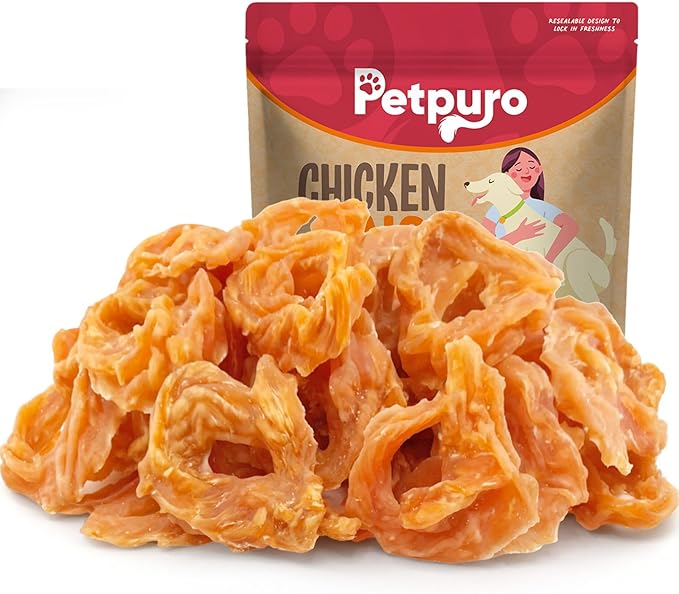 Chicken Rings Dog Treats 1.35 Pound, Real Chicken Jerky Rawhide-Free Soft Chews, Natural High Protein Limited Ingredient Training Snacks for Small Medium Large Dogs