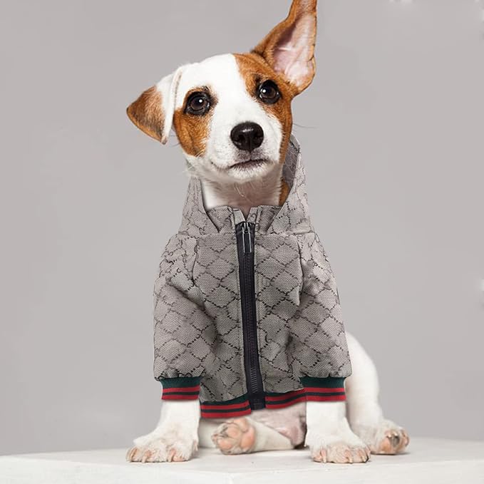 Dog Hoodie Classic Designer Puppy Coat Luxury Puppy Clothing Warm Pet Dog Coat Zipper Design Easy On/Off Teddy Clothing Chihuahua Clothes French Bulldog Clothes 3XL