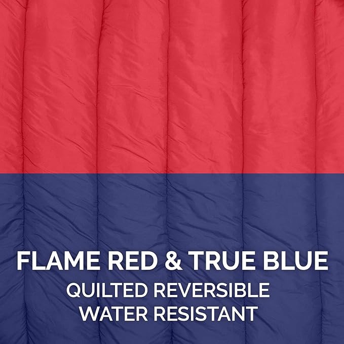 Furhaven Outdoor Travel Dog Bed for Large/Medium Dogs w/ Carry Bag, Washable & Foldable, Great for Crates & Kennels - Trail Pup Travel Pillow Mat w/ Stuff Sack Bag - Flame Red/True Blue, Large