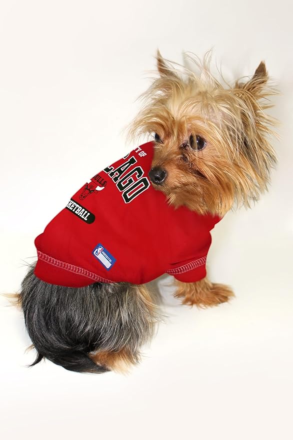 Pets First NBA Licensed Hoodies & T-shirt for Dogs & Cats, Chicago Bulls, X-Small