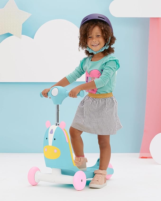 Skip Hop Kids 3-in-1 Baby Activity Push Walker & Ride On Scooter Toy, Unicorn | 3-in-1, Baby Activity, to
