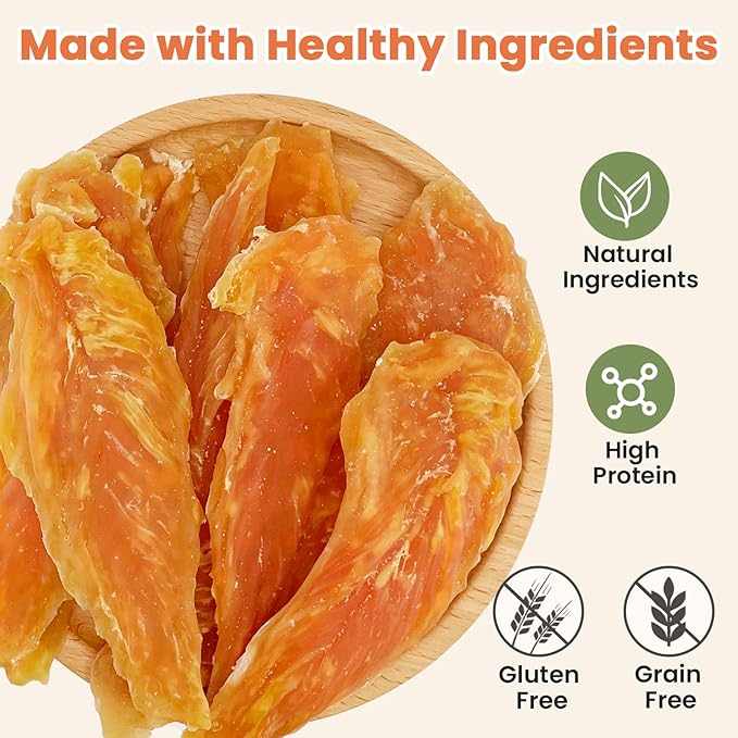 Chicken Jerky for Dogs 1.35 Pound – Real Chicken Breast, High Protein, Natural Dog Treats, Training Rewards, Easy to Chew
