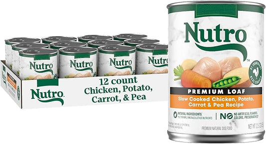 Nutro Natural Choice Premium Loaf Canned Dog Food, Adult Wet Dog Food Chicken Recipe 12.5 oz. cans (12 Count)
