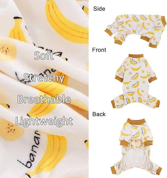 Kosiyi Dog Clothes for Small Dogs - Girl & Boy Dog Pajamas, Stretch Fleece Winter & Spring Outfit, Lightweight Velvet Dog Jumpsuit, Pjs, Onesie