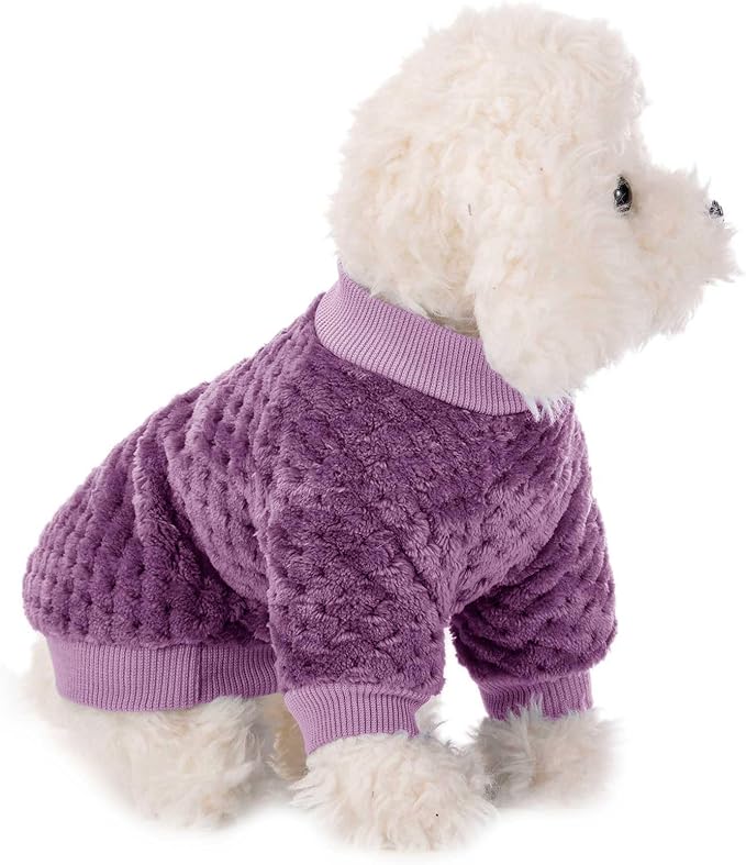 Dog Sweater, 2 or 3 Pack Dog Sweaters for Small Medium Dogs or Cat, Warm Soft Flannel Pet Clothes for Dogs Girl or Boy, Dog Shirt Coat Jacket (XX-Small, Burgundy+Rosy)