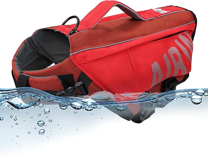 Dog Life Jacket, Red Air-in Inflatable Life Vest for Dogs in Every Adventure, Dog Swim Vest with Reflective Air in, Complete Protection Pet Life Jacket for Your Furry Companion-Size S