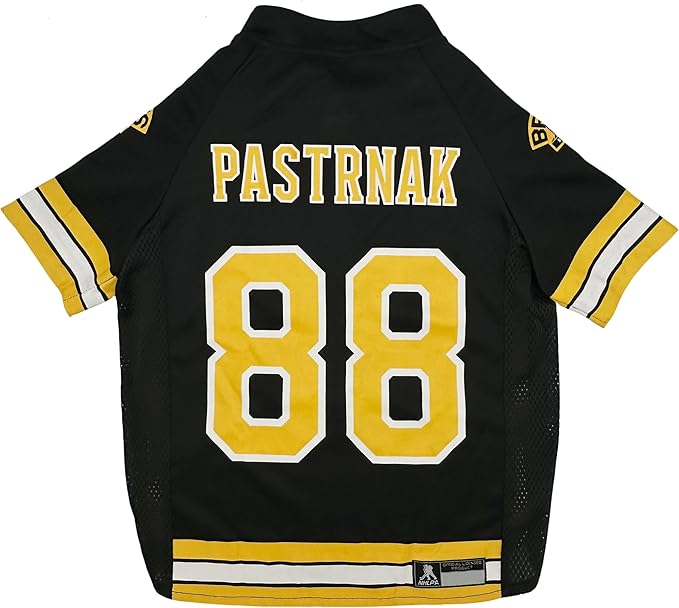 Pets First NHLPA David Pastrnak Mesh Dog Jersey, Boston Bruins Pasta-88, Size X-Large, Licensed Jersey with Favorite Hockey Team Player
