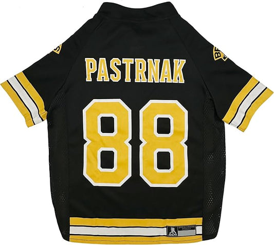 Pets First NHLPA David Pastrnak Mesh Jersey for Dogs & Cats, Boston Bruins Pasta-88, Size Medium, Licensed Hockey Team Player Apparel