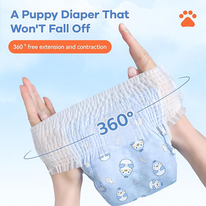 Disposable Dog Diapers Absorbent Soft Puppy Doggie Diapers for Female Dogs with Stretchy Waist Puppy Diaper in Heat Period Excitable Urination (XS 10PCS)